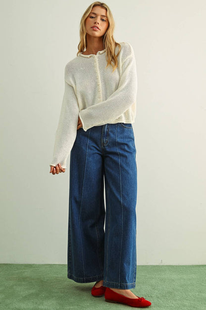 Wide Leg Denim Pants