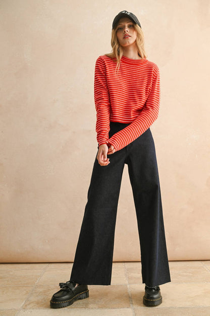 Indigo Denim Wide Leg Pants