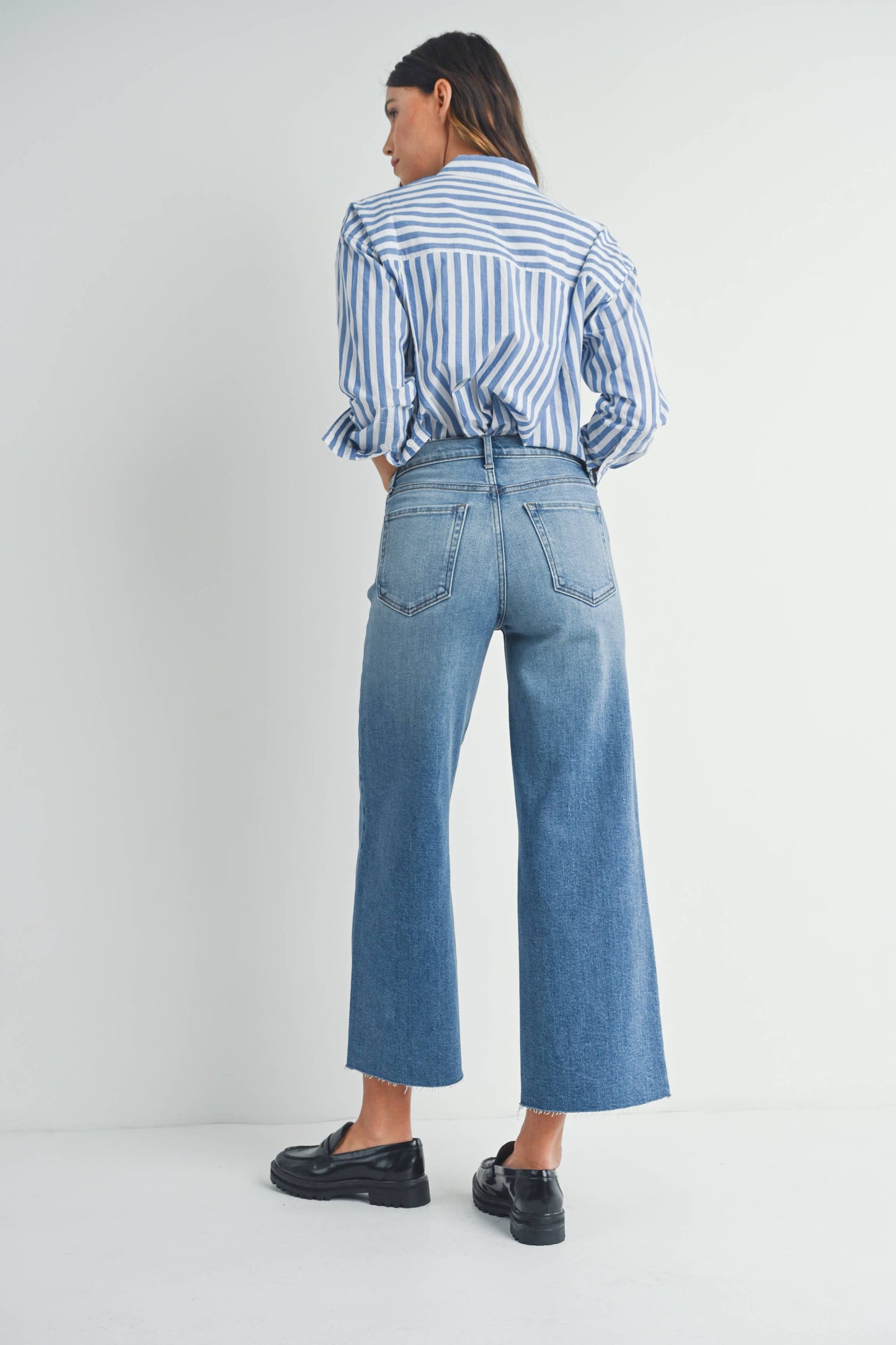 Scissor Cut Wide Leg Jeans