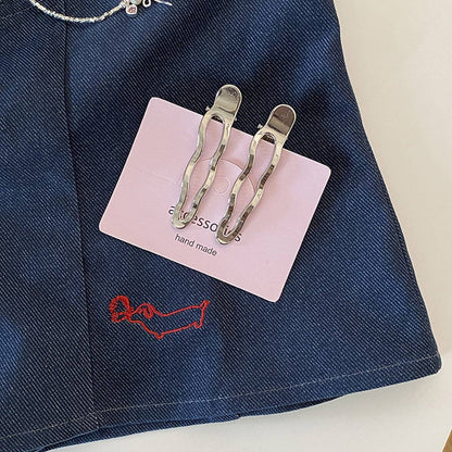 French Minimalist Metal Hair Clip Pair