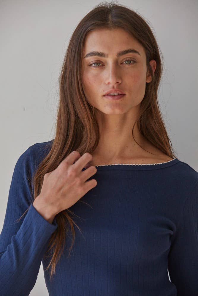 Peyton Pointelle Knit Top