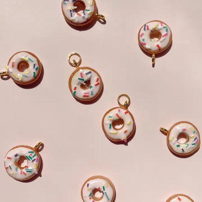 Donuts + Gummy Bears - 18" 18k Gold Charm Necklace