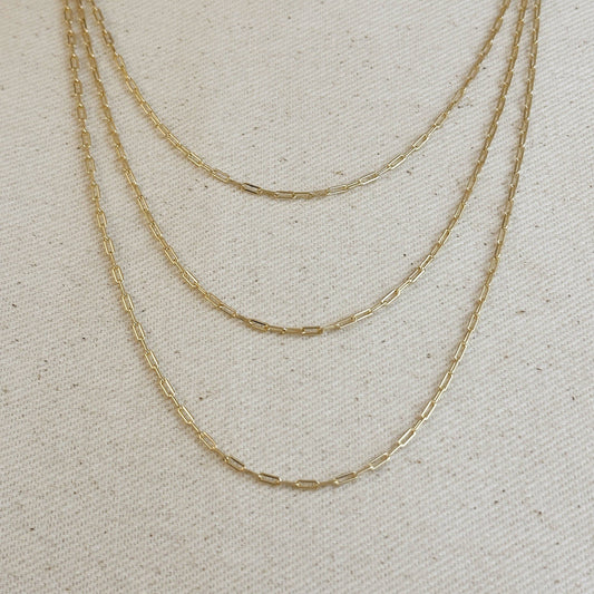 18k Gold Filled Mini Paperclip Chain