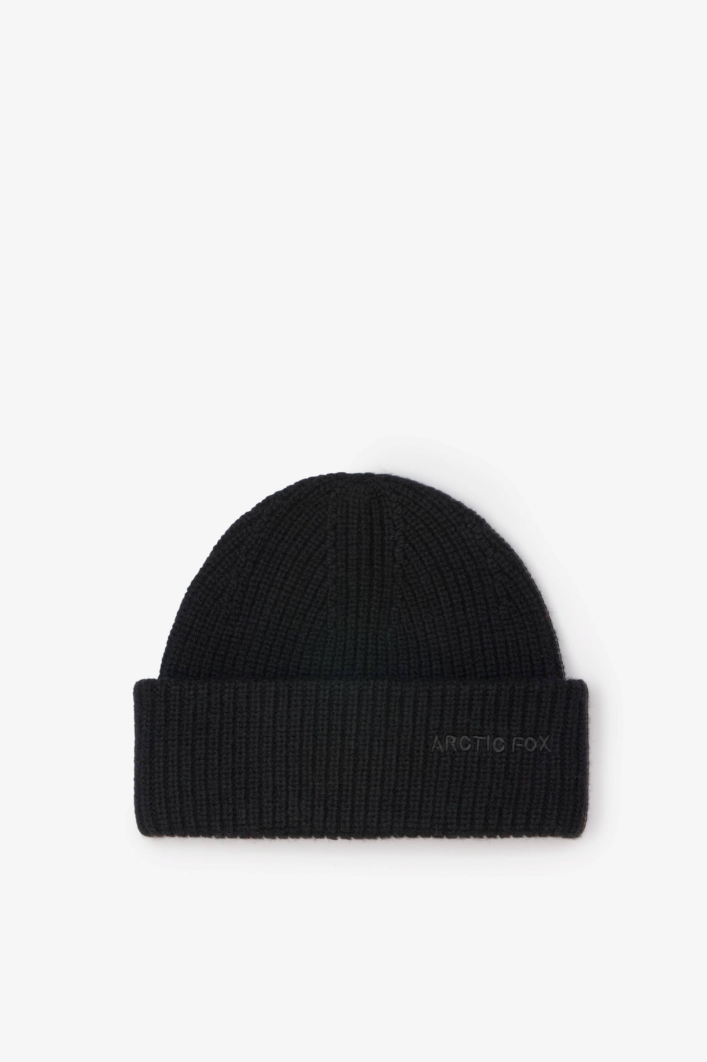 Merino Wool Embroidered Beanie - Arctic Black