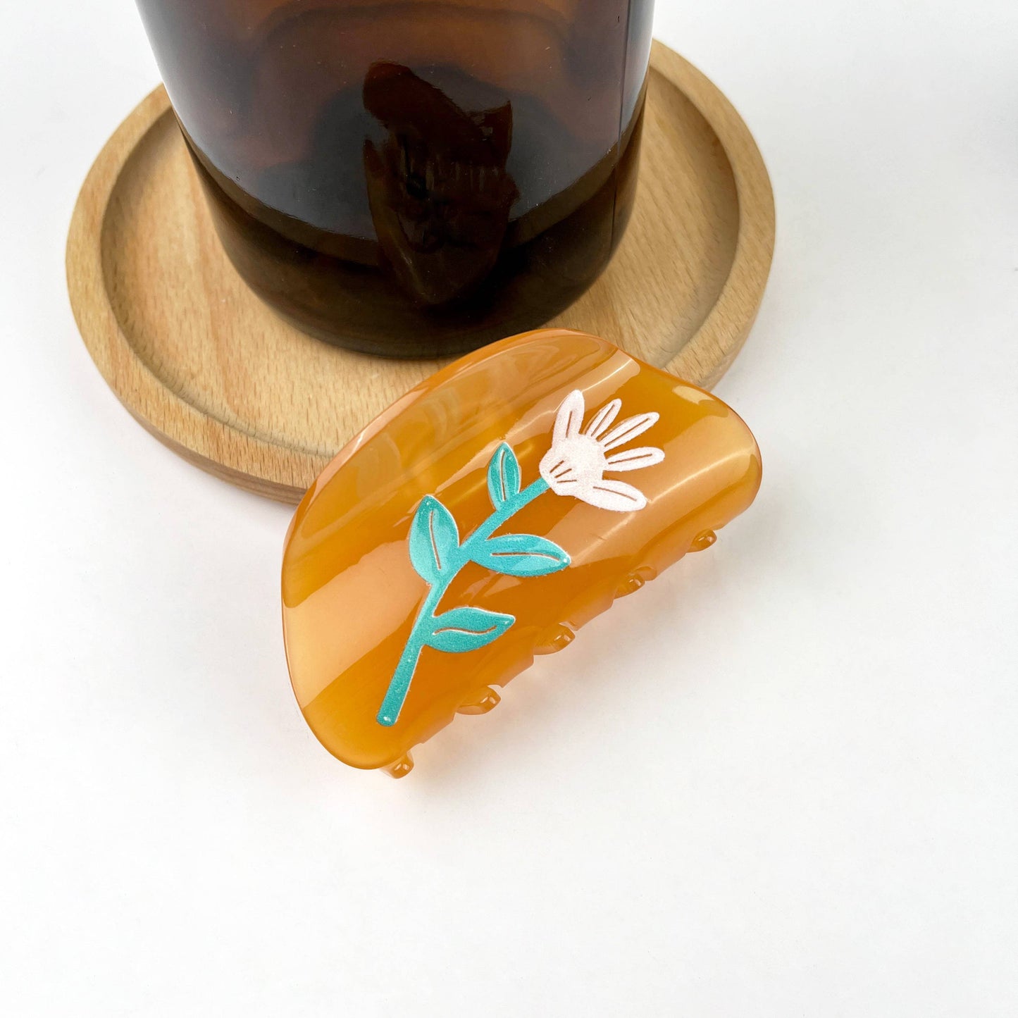 Peach Flower Claw Clip