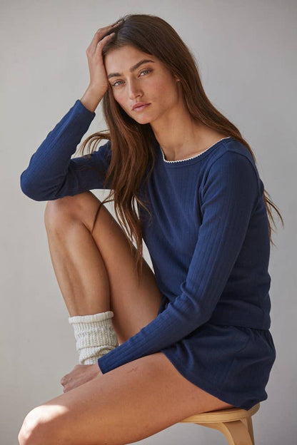 Peyton Pointelle Knit Top