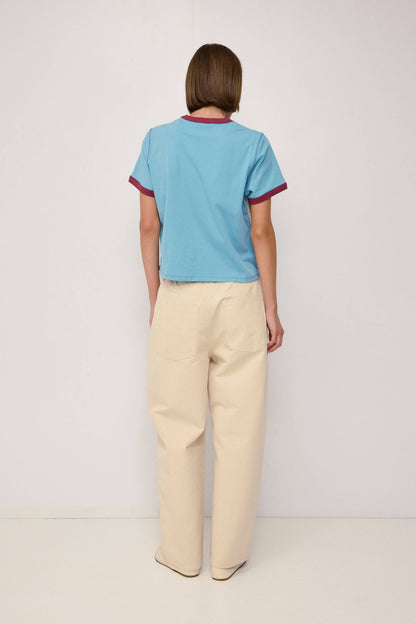 The Retro Sporty Top - Blueberry Cream