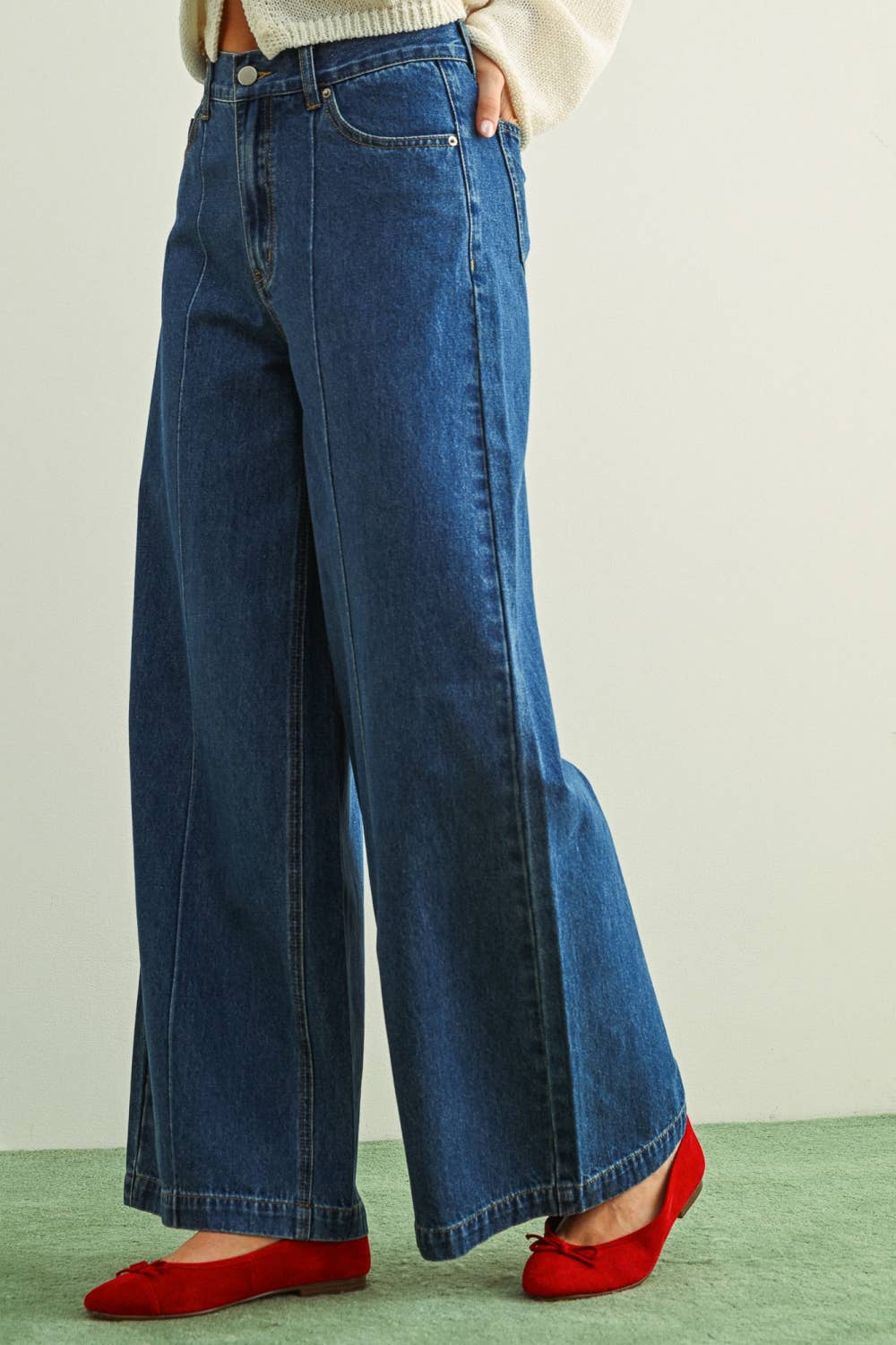 Wide Leg Denim Pants
