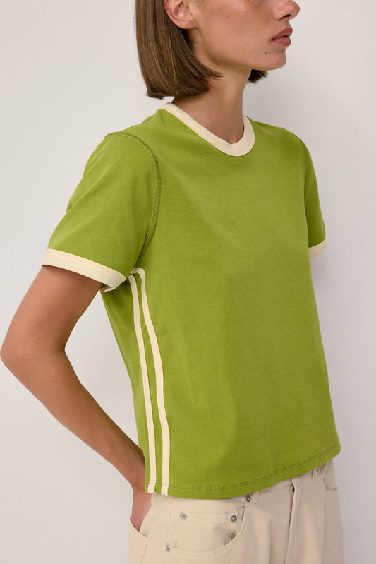 The Retro Sporty Top - Avocado Cream