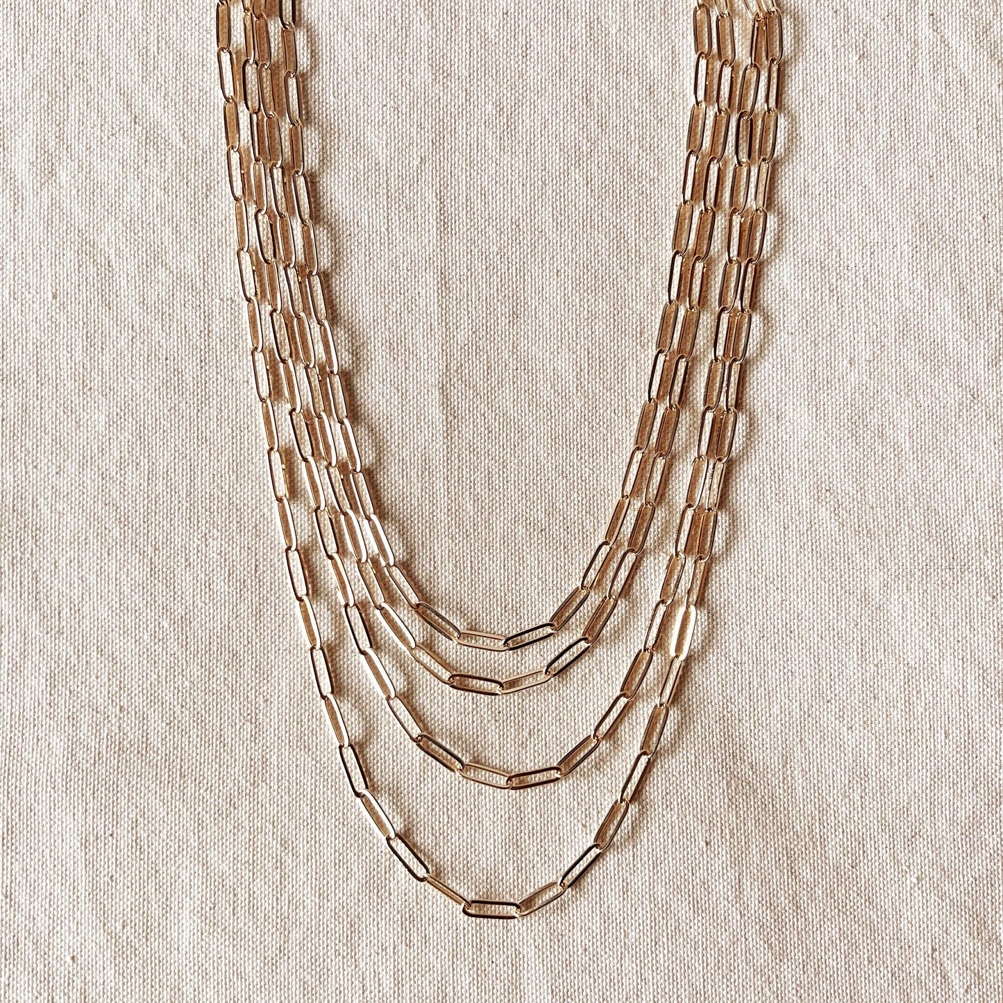 18k Gold Filled Classic Paperclip Chain - 18"