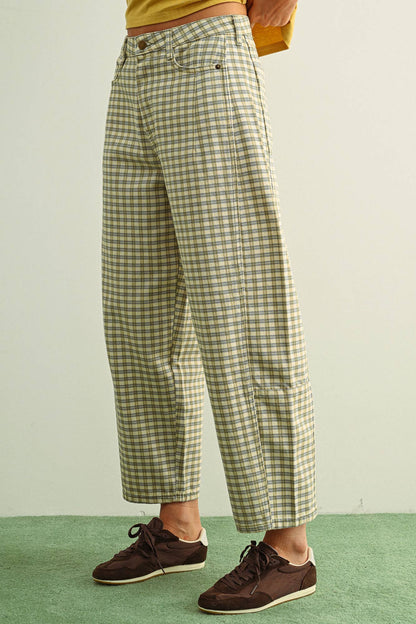 Plaid Barrel Pants