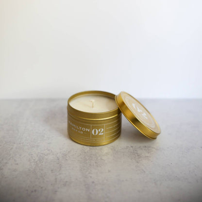 02 Fresh Basil Scented Candle - Gold Tin