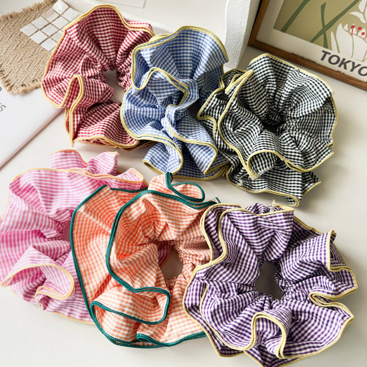 Retro Gingham X-Large Scrunchie