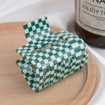 Checkerboard Square Claw Clip