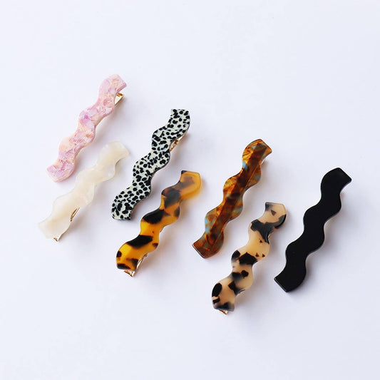 Wavy Acetate Hair Clip - Set of 2
