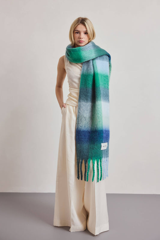 The Reykjavik Scarf - 100% Recycled - Emerald Check