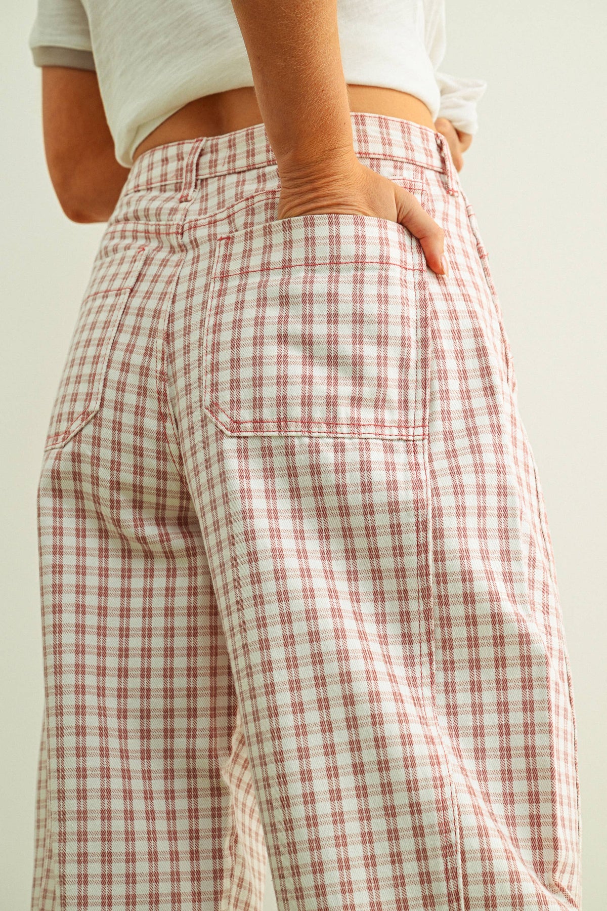 Plaid Barrel Pants