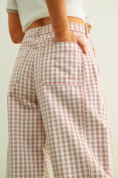 Plaid Barrel Pants