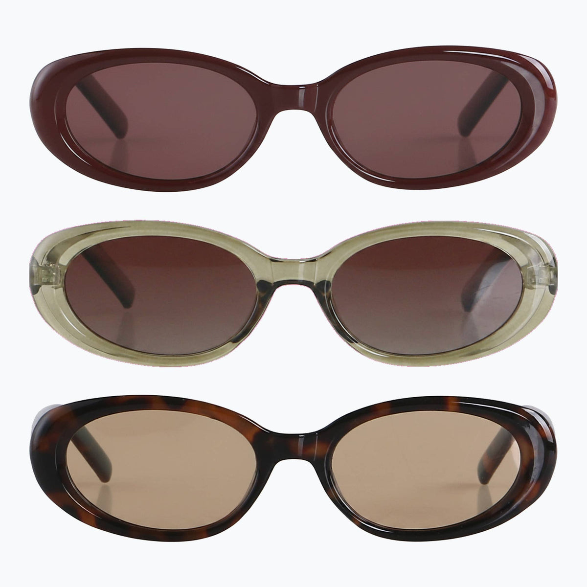 Scarlet - Vintage Polarized Oval Sunglasses
