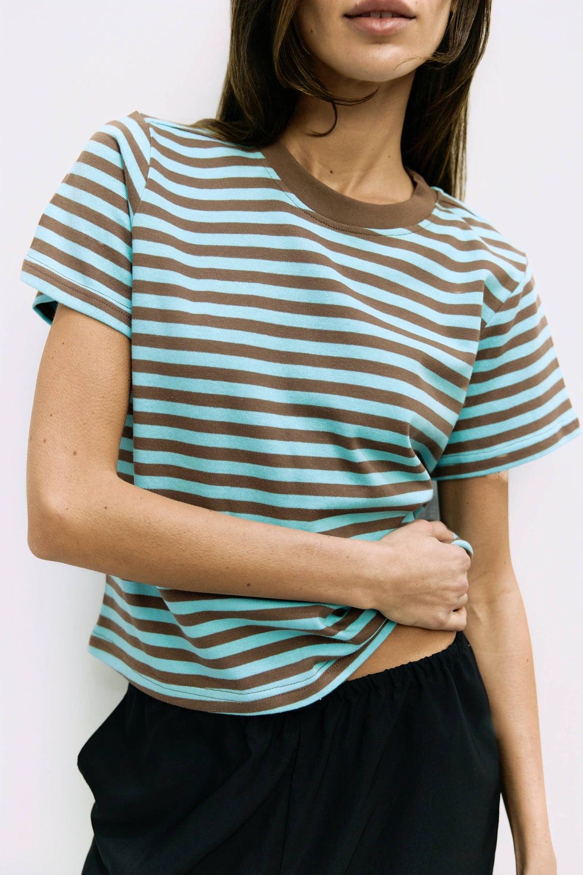 The Cooper Top | Striped T-Shirt Contrast with Neck Band