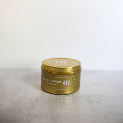01 Vanilla Bean Scented Candle - Gold Tin