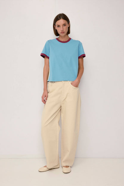 The Retro Sporty Top - Blueberry Cream