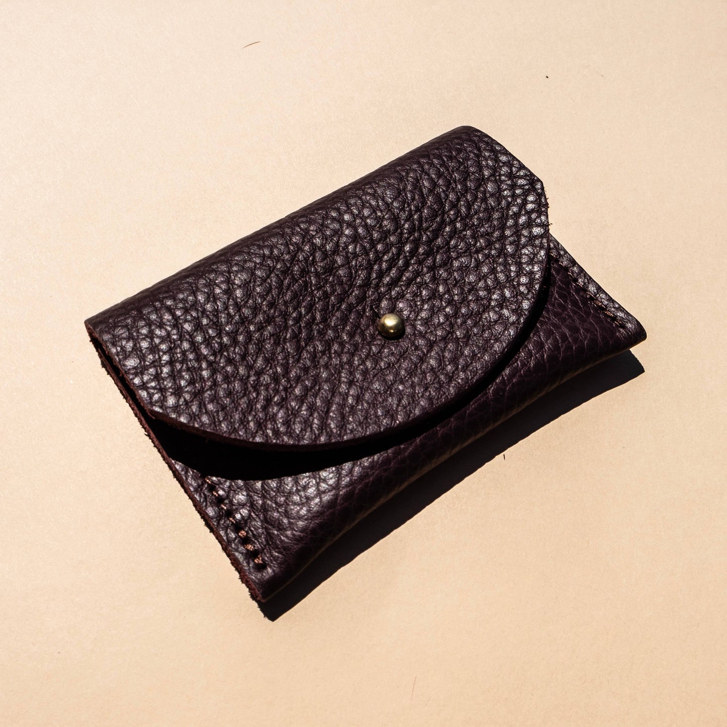 Plum Leather Cardholder