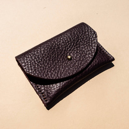 Plum Leather Cardholder