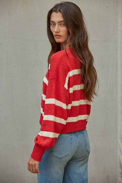 Knit Striped Crewneck Sweater