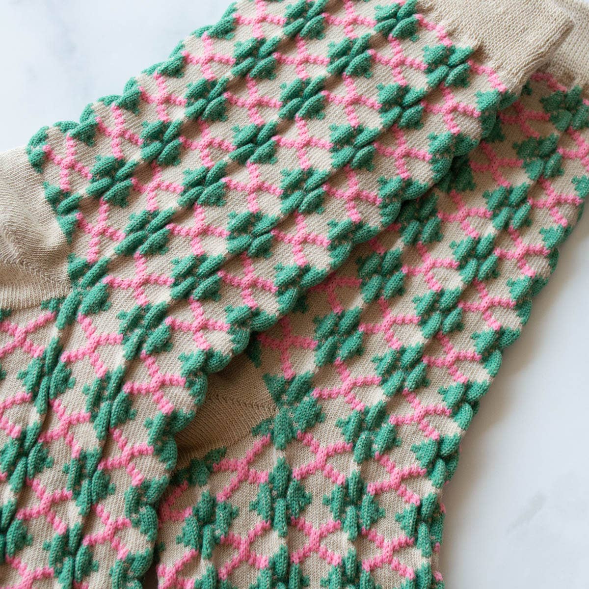 Vintage Argyle Trouser Socks: Set of Two: Cherry + Mint
