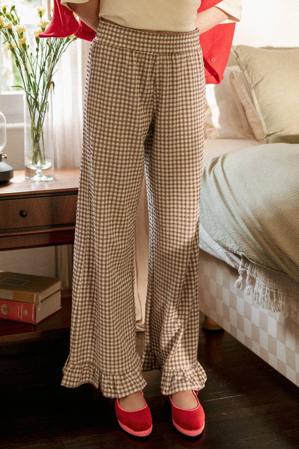 Gingham Girlie Crinkle Pants