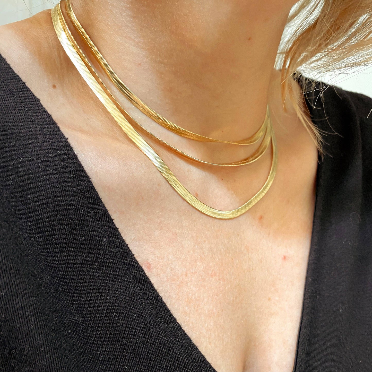 18k Gold Filled Herringbone Chain