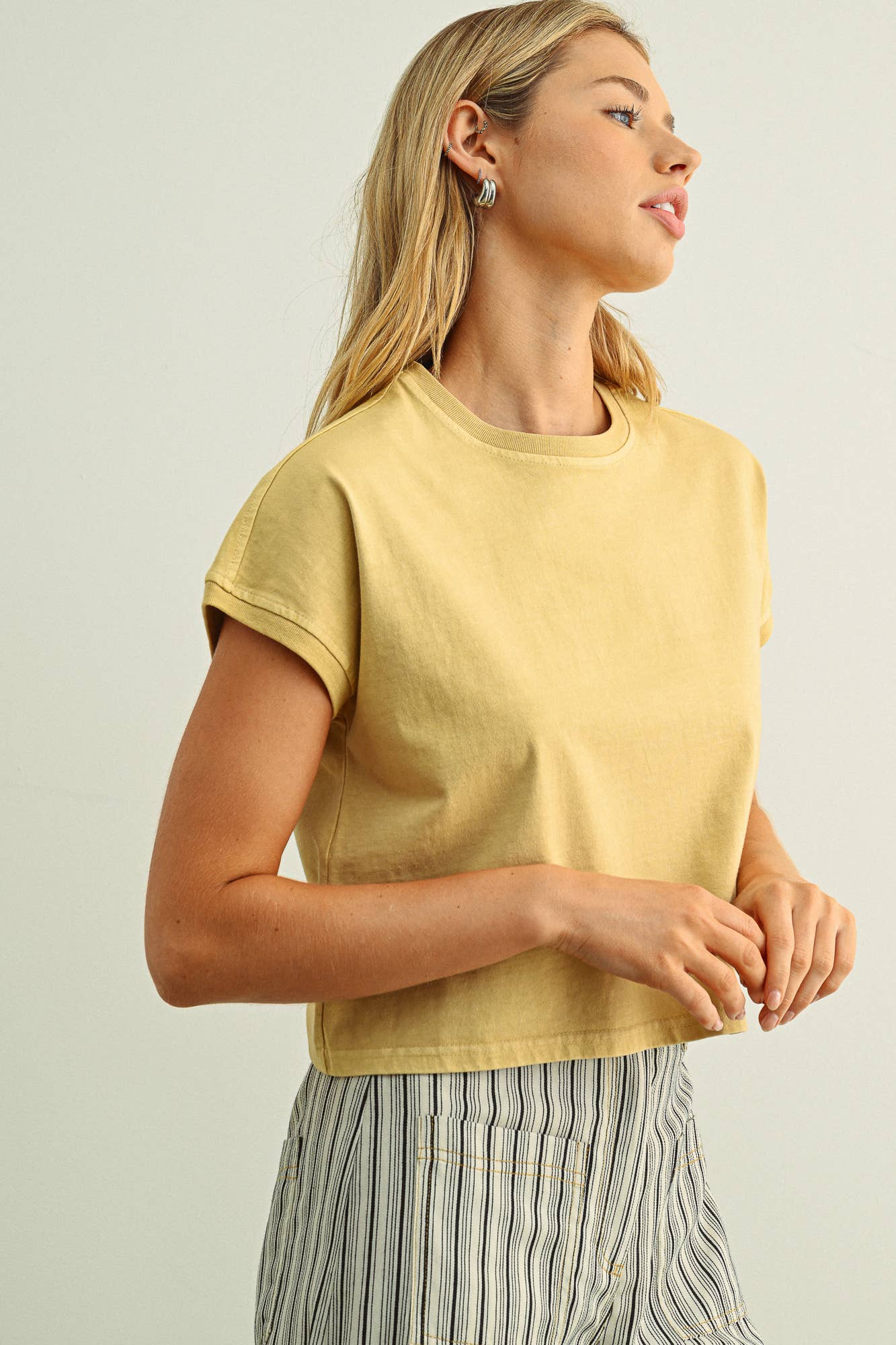 Washed Short Sleeve Top