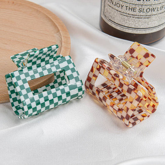 Checkerboard Square Claw Clip