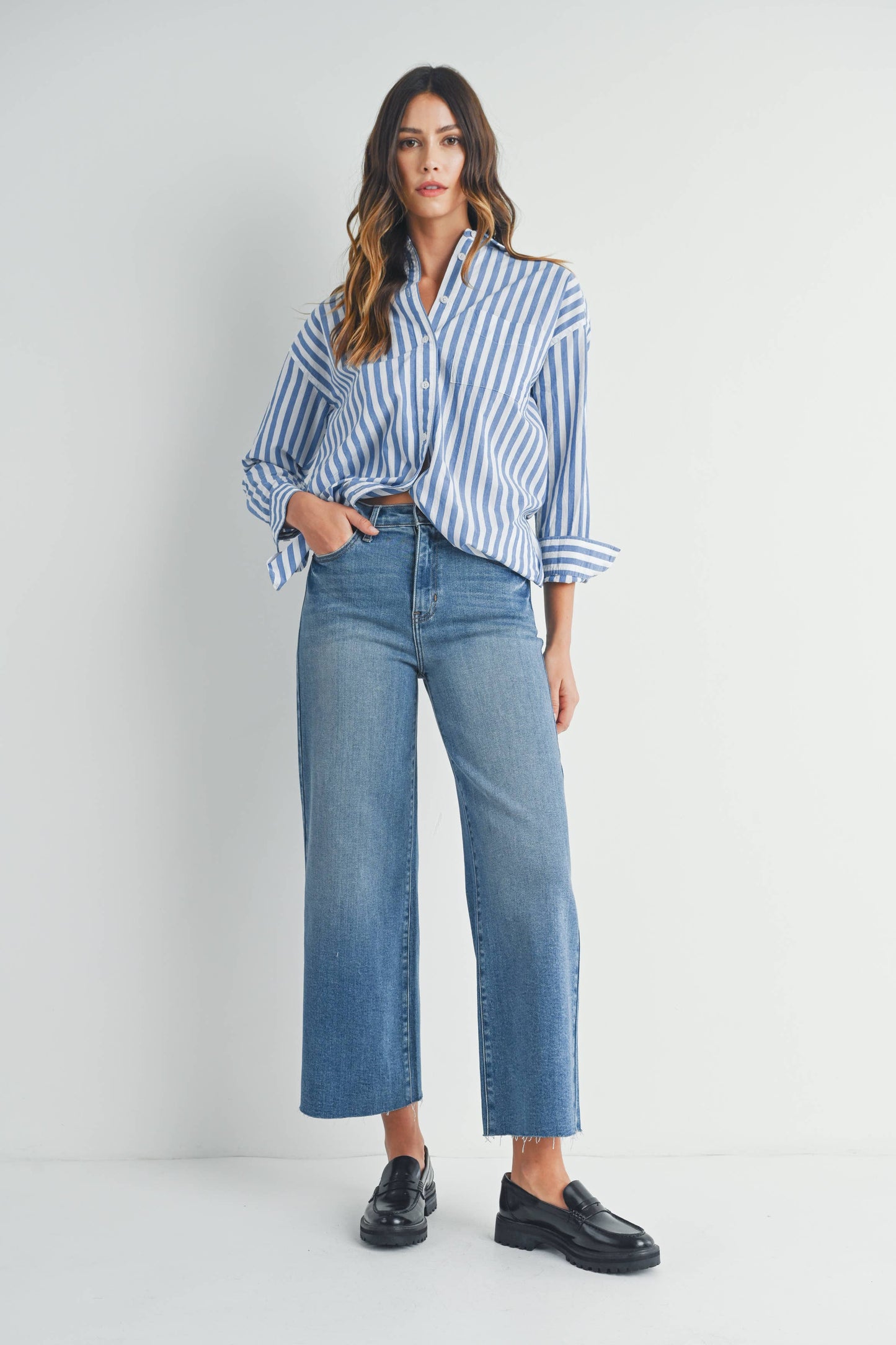 Scissor Cut Wide Leg Jeans
