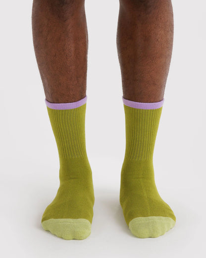 Olive Mix - Ribbed Sock