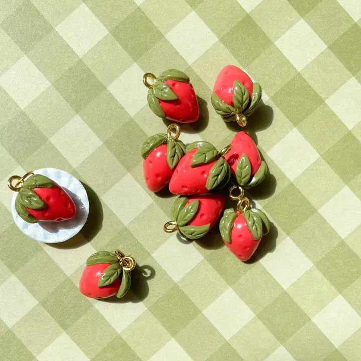 Strawberry Charm - 18" 18k Gold Filled Thin Chain