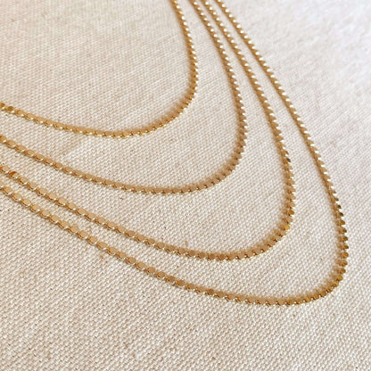 The Croissant Charm Layered 18k Gold Necklace