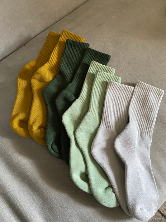 Cotton Blend Crew Socks, Assorted