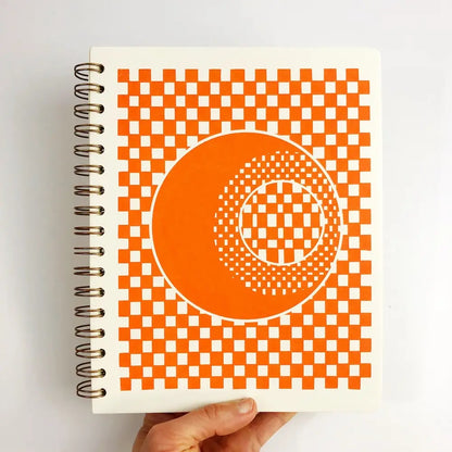 Checker Moon Dot Journal in Orange