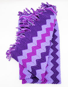 80s Afghan Blanket (Purple)