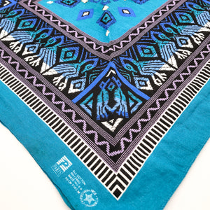 90s Blue Indigenous Inspired Bandana