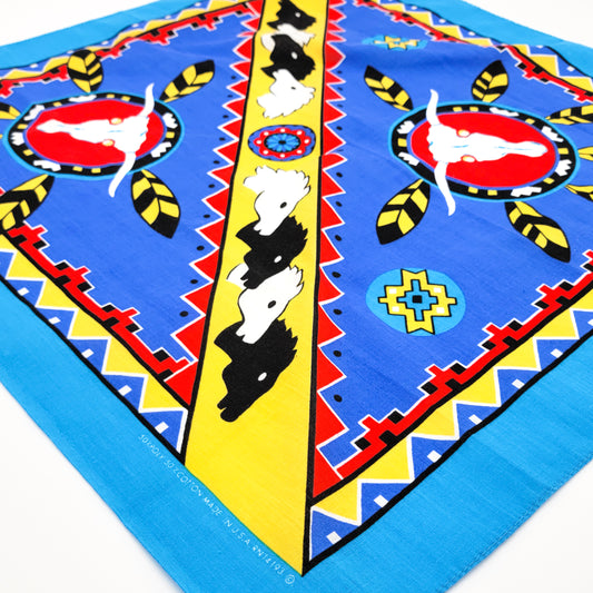 90s Blue Skull Indigenous Inspired Bandana