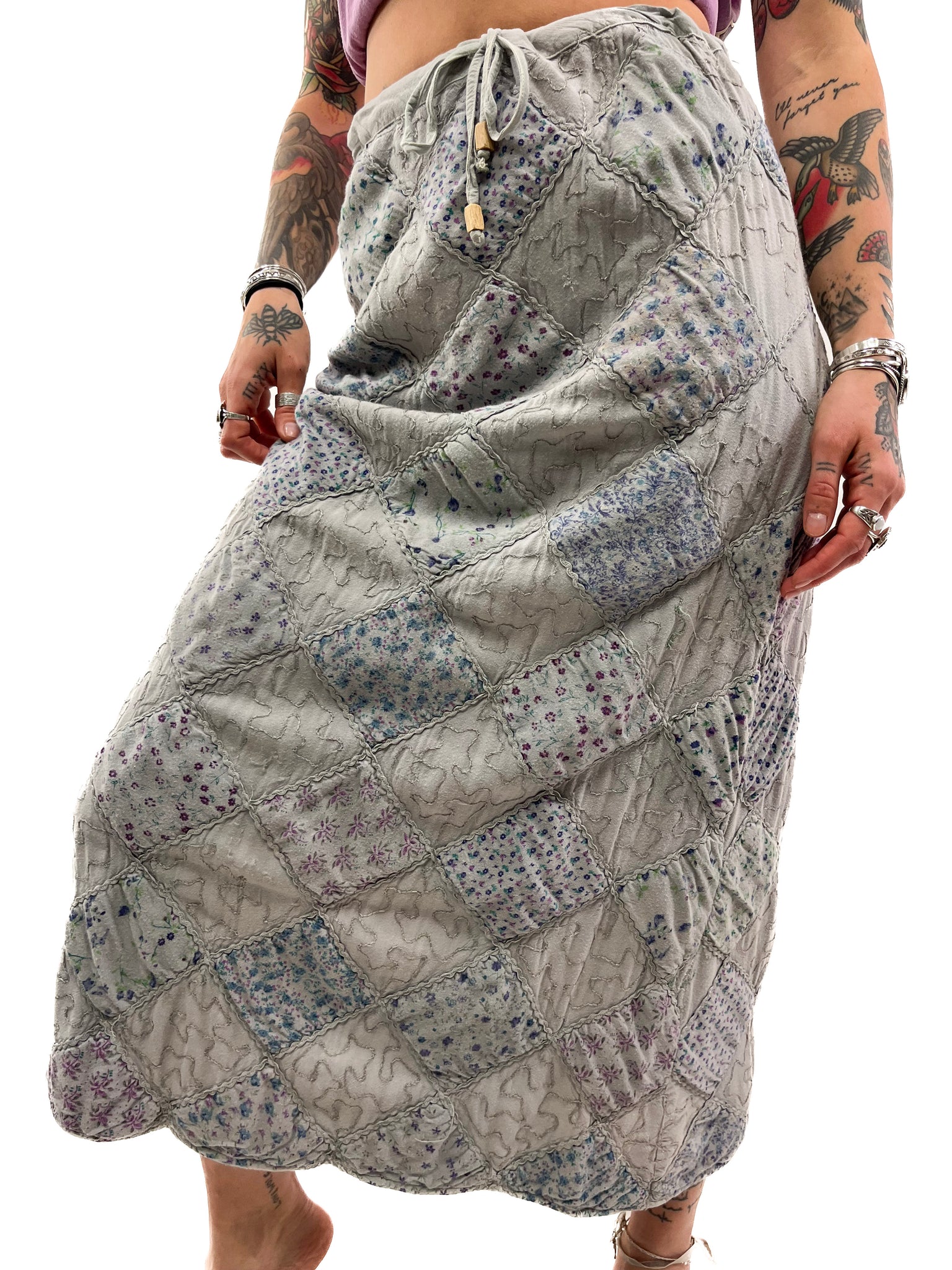90s Lavender Patchwork Skirt