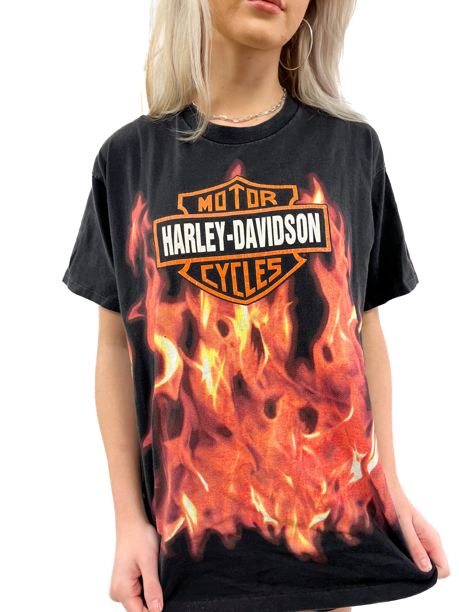 80s Harley Davidson Flame Tee - Greenville, SC