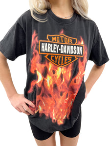 80s Harley Davidson Flame Tee - Greenville, SC