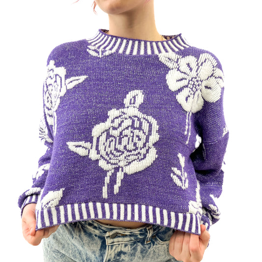 90s Purple Sparkle Crop