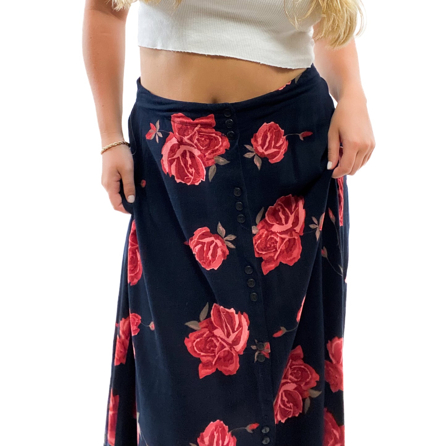 90s Cameo & Co Rose Skirt
