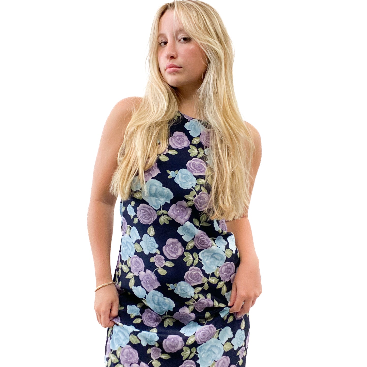 90s Polyester Floral Dress