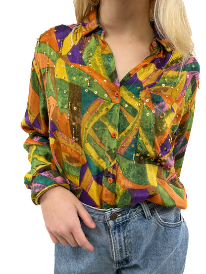 90s Silk Party Shirt
